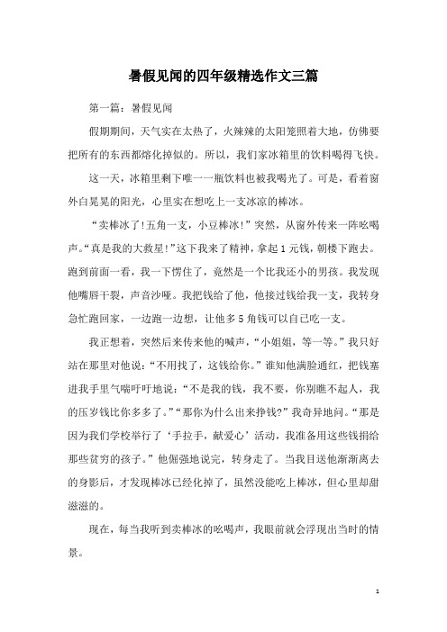 暑假见闻的四年级精选作文三篇