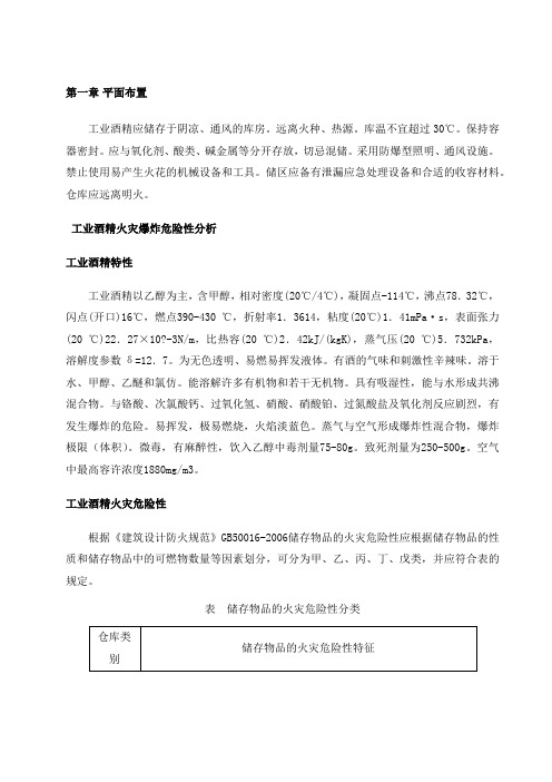 吨工业酒精仓库防火防爆设计