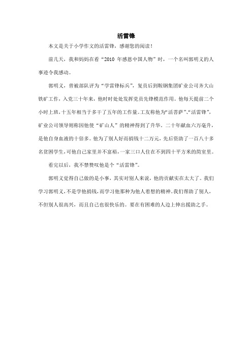 活雷锋_小学作文