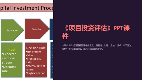 《项目投资评估》课件