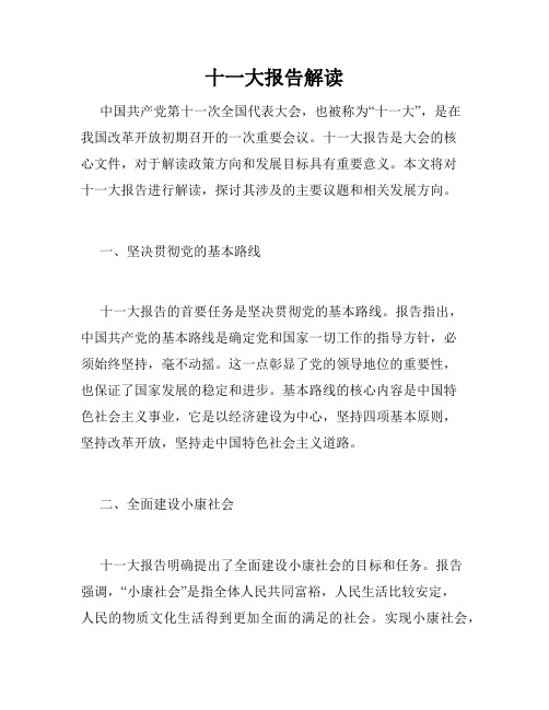 十一大报告解读