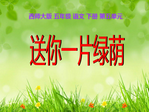 《送你一片绿荫》西师大版五年级语文下册PPT课件(5篇)