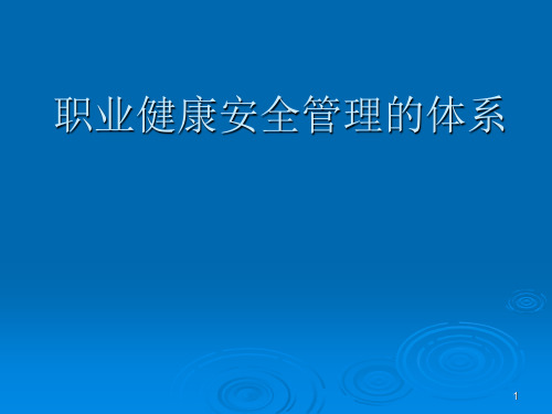 职业健康安全管理的体系