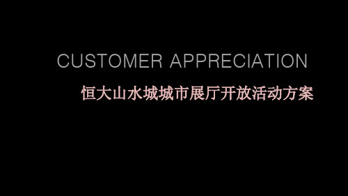 恒大山水城城市展厅开放活动方案