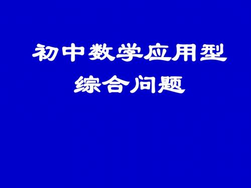 初中数学复习：应用型综合问题