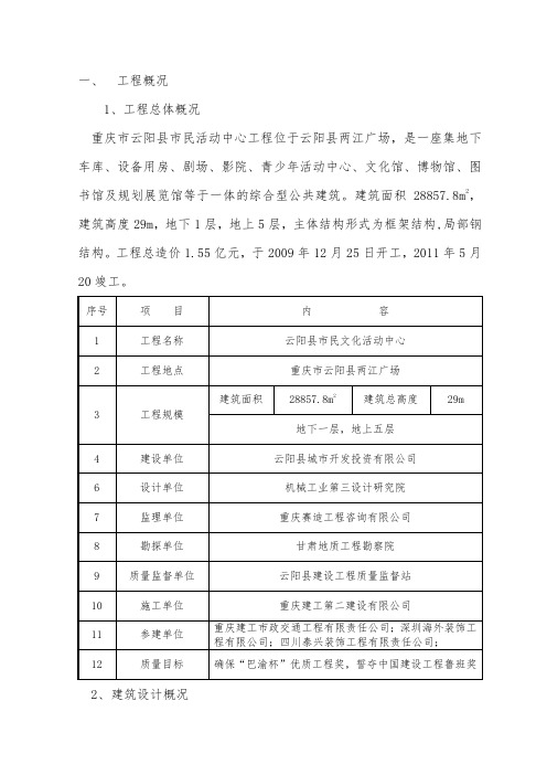 云阳鲁班奖汇报资料