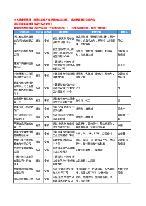 2020新版浙江省宁波食品添加剂工商企业公司名录名单黄页联系方式大全61家
