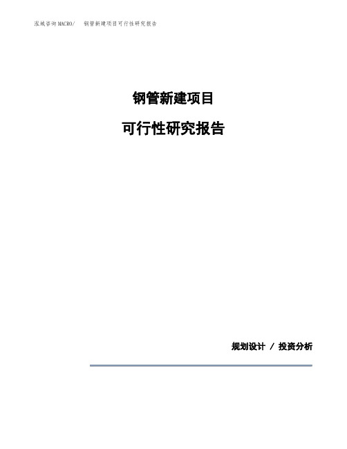 钢管新建项目可行性研究报告