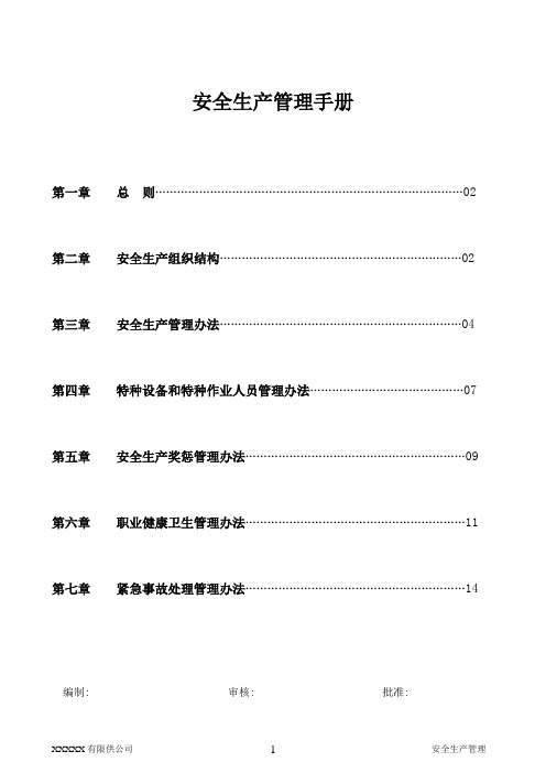 安全生产管理手册(XXX公司)