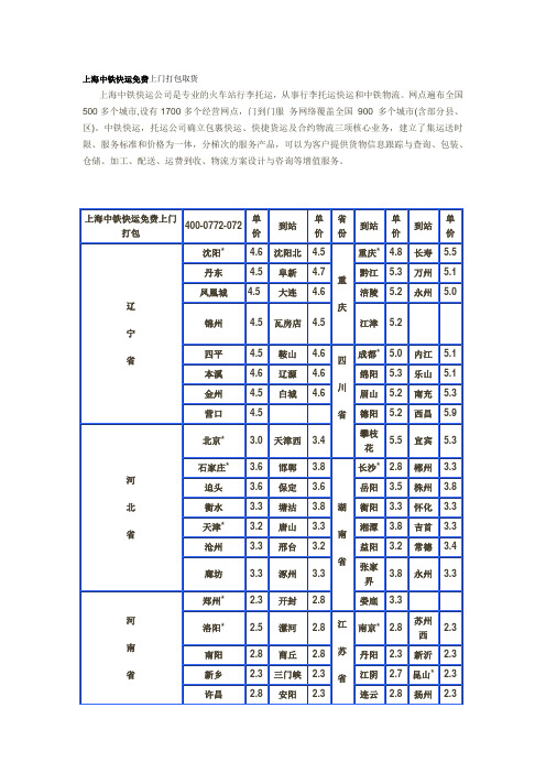 中铁快运营业厅=上海浦东中铁快运上门打包托运公司