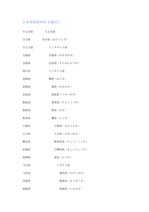 星座日语怎么说