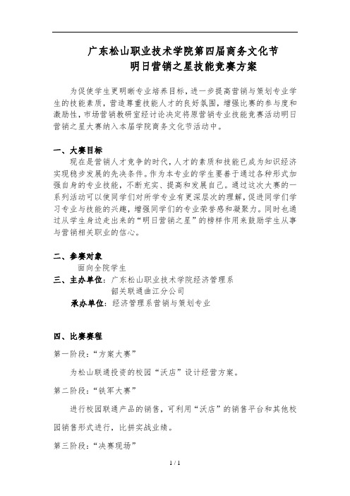 2015明日营销之星策划方案