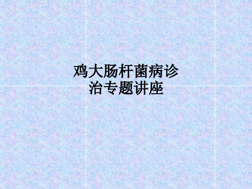鸡大肠杆菌病诊治专题讲座ppt课件