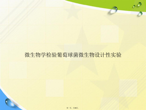 微生物学检验葡萄球菌微生物设计性实验讲课文档