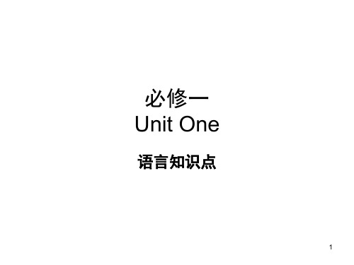 人教版高中英语必修一Unit 1课文语言知识点(课堂PPT)