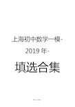 上海初中数学一模-2019年-填选合集(含解析)