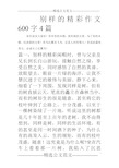 别样的精彩作文600字4篇