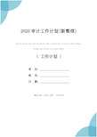 2020审计工作计划(新整理)