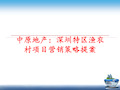 最新中原地产：深圳特区渔农村项目营销策略提案