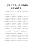 大学生三下乡社会实践报告范文2000字