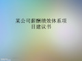 某公司薪酬绩效体系项目建议书