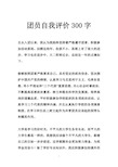 团员自我评价300字