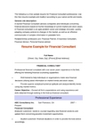 最实用的金融投资顾问的简历Financial Consultant Resume Sample