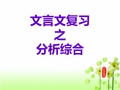 高考语文专题复习课件：文言文复习之分析综合