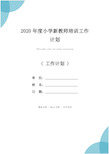 2020年度小学新教师培训工作计划