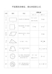 平面图形和立体图形的特征及面积、体积计算公式