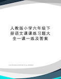 人教版小学六年级下册语文课课练习题大全一课一练及答案