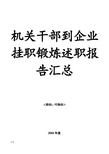 机关干部到企业挂职锻炼述职报告汇总