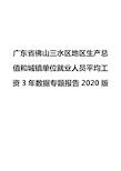 广东省佛山三水区地区生产总值和城镇单位就业人员平均工资3年数据专题报告2020版