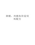 种鹅、肉鹅各阶段饲料配方精编资料