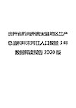 贵州省黔南州瓮安县地区生产总值和年末常住人口数量3年数据解读报告2020版