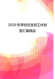 2020年学校党支部工作制度汇编精品