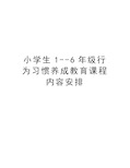 小学生1--6年级行为习惯养成教育课程内容安排知识分享