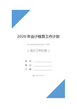 2020年会计核算工作计划