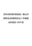 贵州省黔南州瓮安县一般公共预算支出和教育支出3年数据分析报告2020版