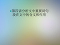 第四讲分析文中重要词句段在文中的含义和作用