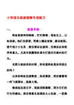 小学语文阅读理解专项练习