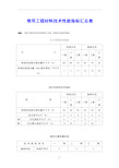 常用工程材料技术性能指标汇总表