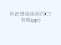 肺部感染疾病的CT表现(ppt)