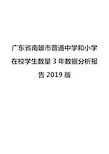 广东省南雄市普通中学和小学在校学生数量3年数据分析报告2019版