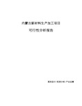 内蒙古新材料生产加工项目可行性分析报告