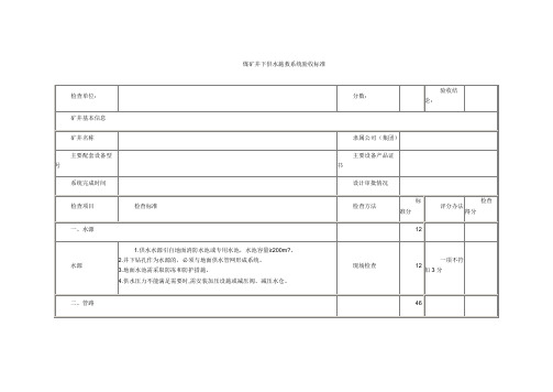 煤矿井下供水施救系统验收标准