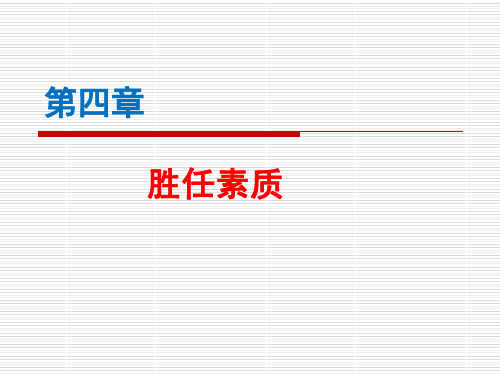 人力资源管理课件04胜任素质.ppt