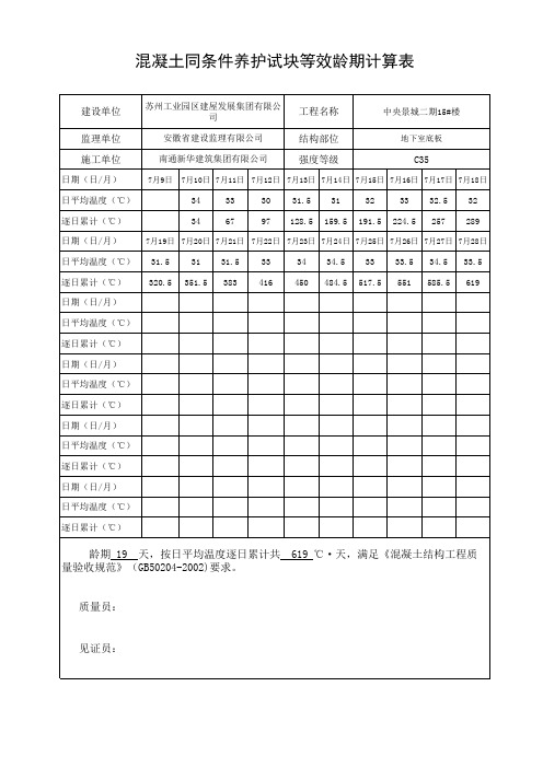 #同条件试块等效龄期要点