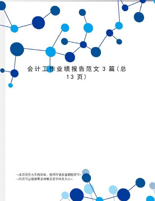 会计工作业绩报告范文3篇