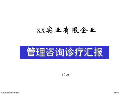 公司管理咨询诊断报告